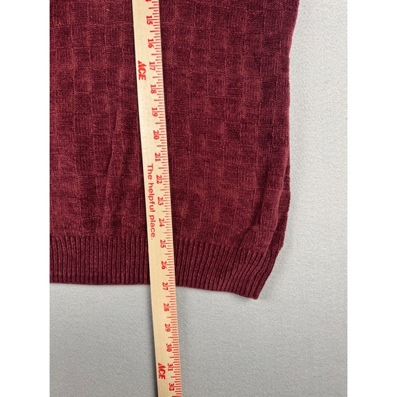 Croft & Barrow Mens XL Burgundy Red Textured Chenille Knit Crewneck Sweater - Picture 10 of 10